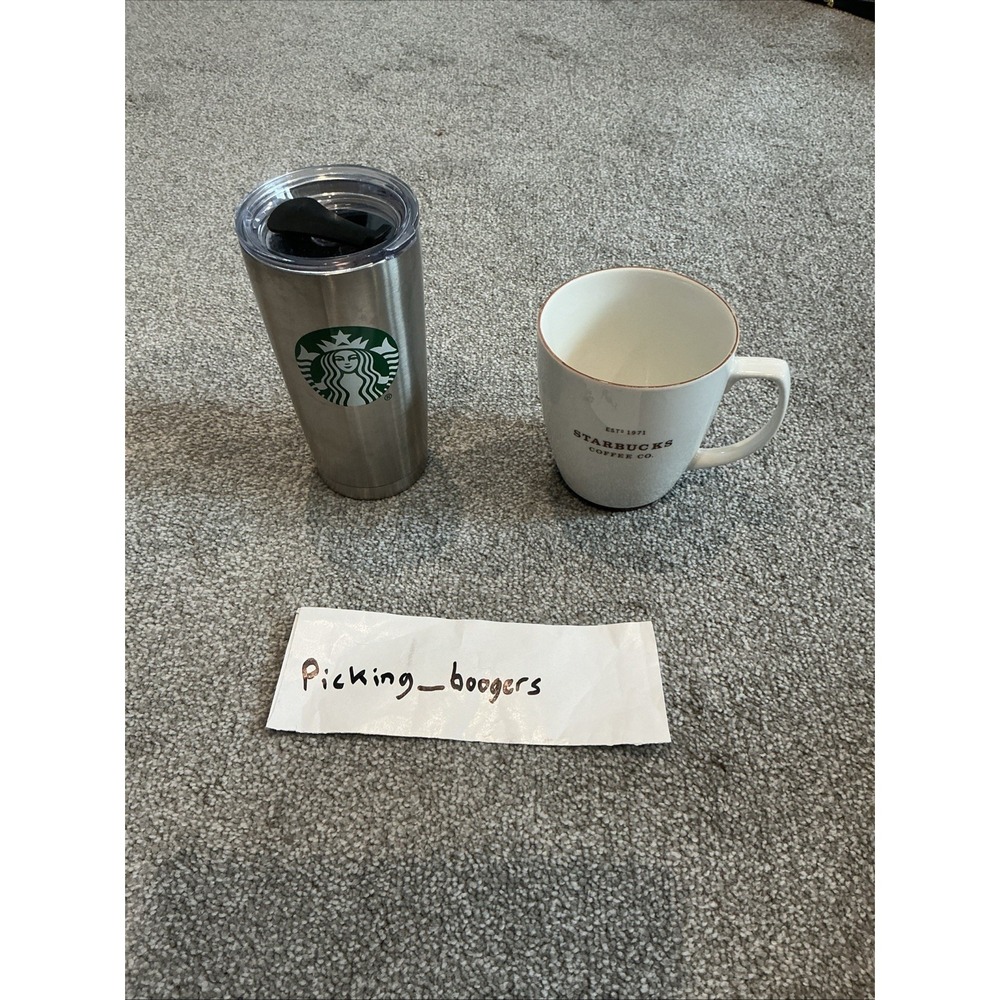 Starbucks Stainless  20oz Tumbler And Starbucks Est 1971 Abbey  Coffee Cup Mug